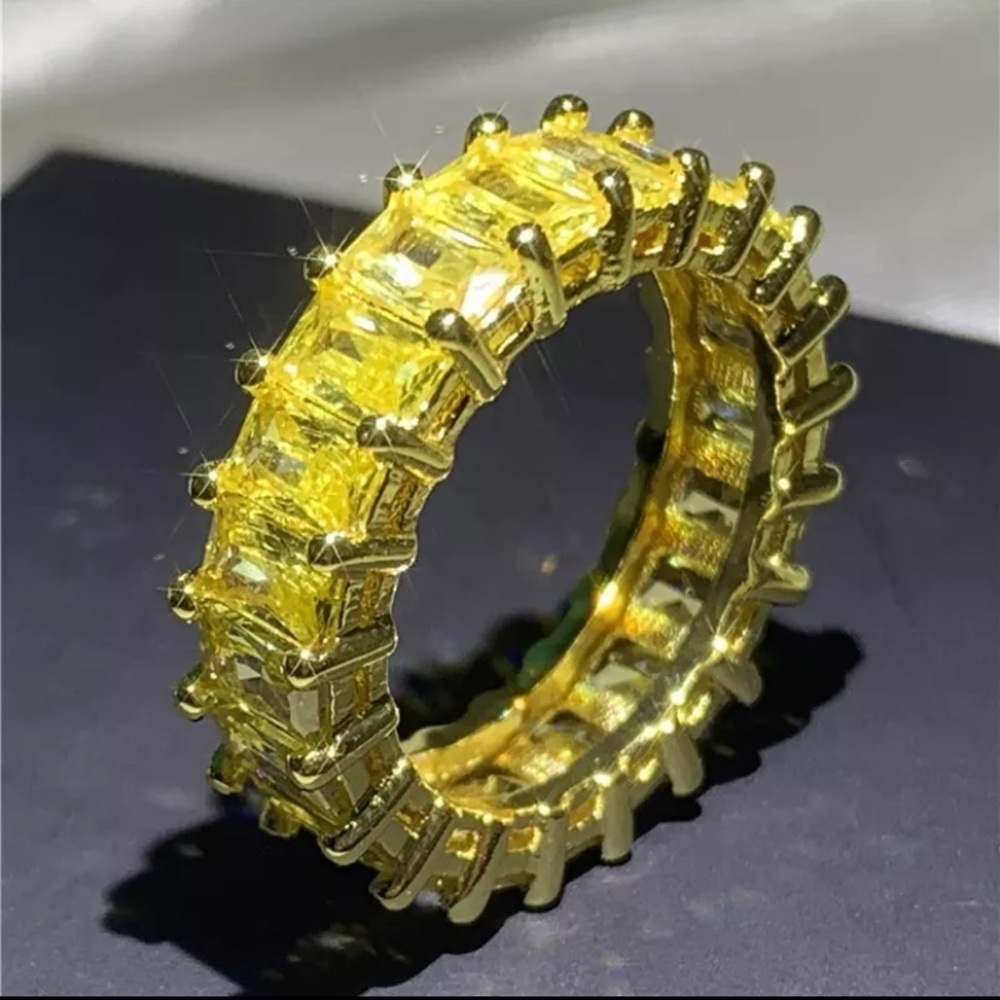 Men's Sparkle Bling Band Diamond Wedding Eternity Bands Ice Pinkie Ring